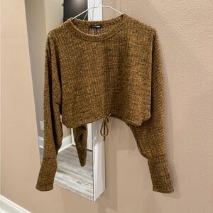 Fashion Nova Tan Ribbed Knit Sweater